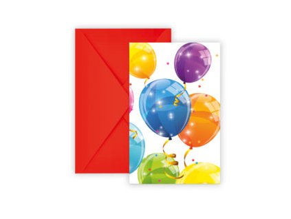 Pozvánky Trblietavé balóny 6 ks