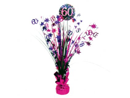 64515 dekoracia na oslavu trblietave 60 narodeniny ruzova