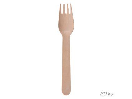 Vidlička - drevo 15,5 cm 20 ks