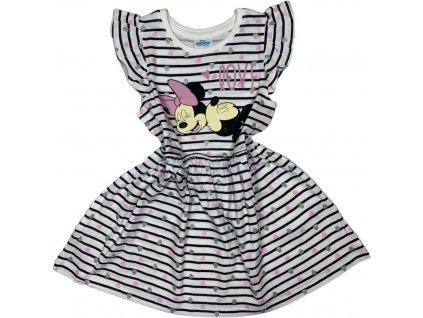 Dievčenské šaty Minnie Mouse - Pruhované (Размер - деца 104)