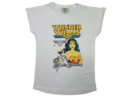 Dievčenské tričko - Wonder Woman biele (Размер - деца 134)