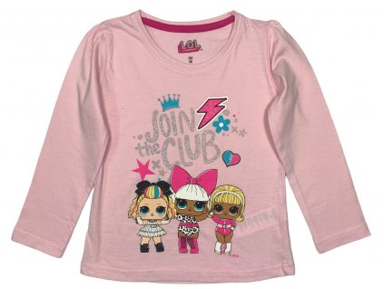 Dievčenské tričko s dlhým rukávom - LOL Surprise ružové (Размер - деца 104)