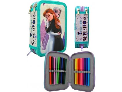 fr50008 disney frozen 2 pencil case with 3 zippers