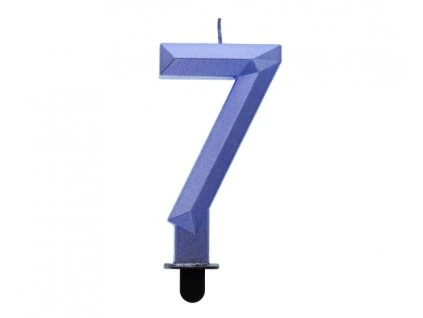 Metalická sviečka Diamond - modrá 7