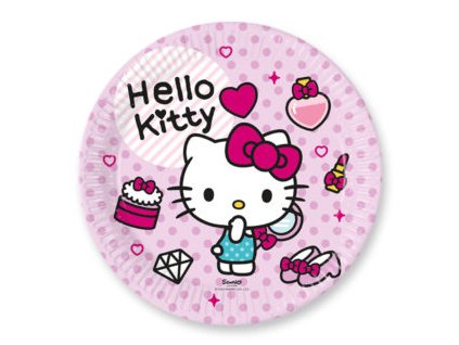 Papierové taniere - Hello Kitty 23 cm 8 ks