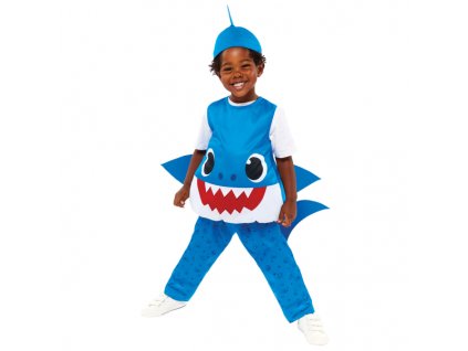 Detský kostým pre najmenších - Baby Shark modrý (Размер за най-малките 12 - 24 месеца)