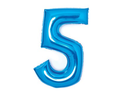 Балон от фолио с цифра - синя петица, 5, 66 см
 