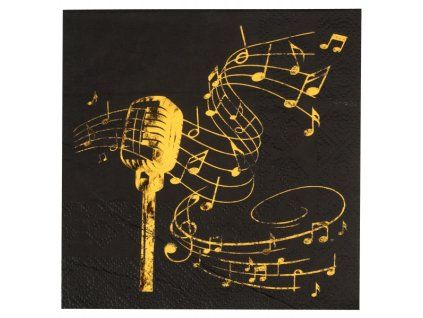 Servítky - Music, čierne