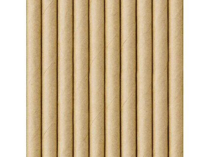 Papierové slamky - Kraft 10 ks