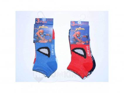Kotníkové ponožky - Spiderman, červené 3 ks (Размерът на чорапите 23-26)