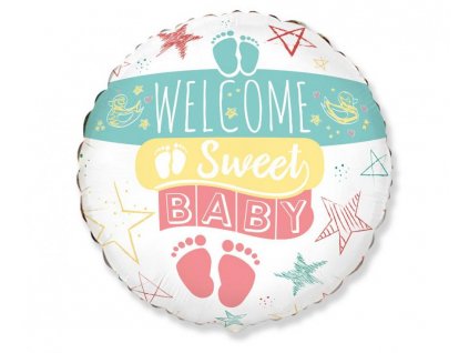 84096 foliovy balon welcome sweet baby 48 cm