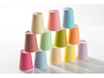 Papierové poháre - jednofarebné 250 ml (Цвят Оранжев)