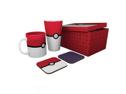 pokemon pck glass xxl mug 2 coasters pokeball