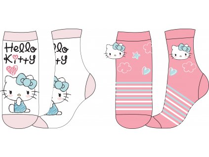 Sada 2 párov detských ponožiek - Hello Kitty (Размерът на чорапите 23-26)
