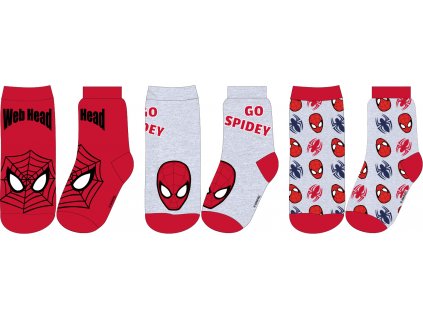 Sada 3 párov detských ponožiek - Spiderman (Размерът на чорапите 23-26)