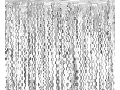 Парти завеса, сребрист металик, 100x200 см