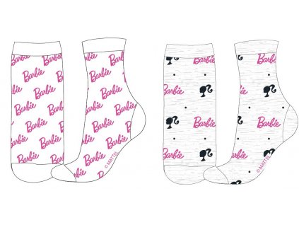 Sada 2 párov detských ponožiek - Barbie, rôzne vzory (Размерът на чорапите 23-26)