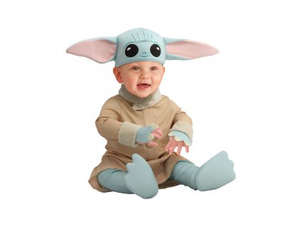 Detský kostým pre najmenších - Mandalorian Baby Yoda (Размер за най-малките 6 - 12 месеца)