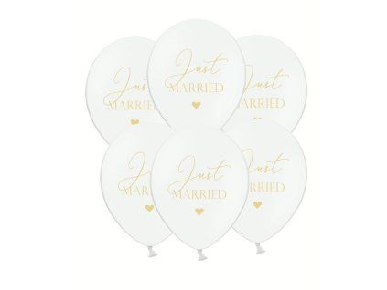 Balón biely - Just Married  50 ks