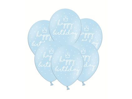 Balón modrý - Veselé narodeniny 50 ks