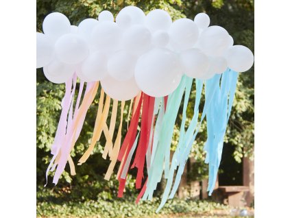 Balónová girlanda s dúhovými stuhami