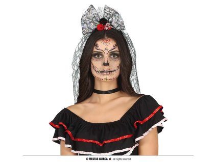 Čelenka - Strieborná so závojom