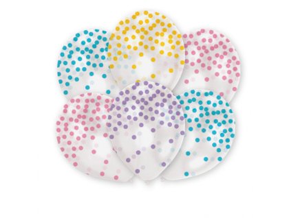 Bodkované balóniky - pastelové 6 ks