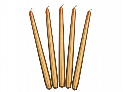 Kónická sviečka zlatá 29 cm