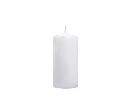 Valcová sviečka matná - biela 12 cm 1 ks