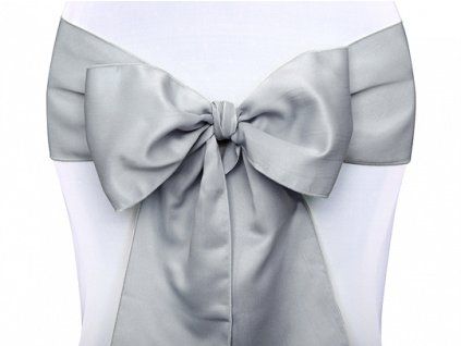 Mašľa na stoličku - strieborná 0,15 x 2,75 m