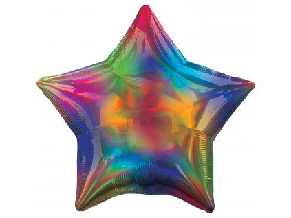 34457 foliovy balon holograficka duha hviezda
