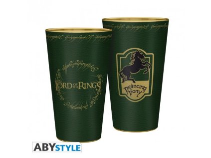 lord of the rings large glass 400ml prancing pony x2