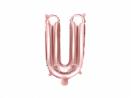 43460 foliovy balon mini pismeno u 35 cm ruzovo zlaty