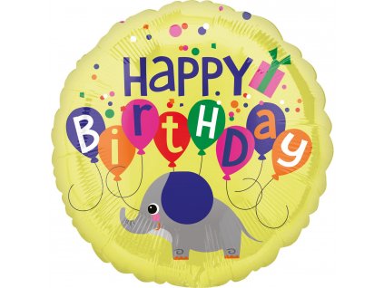 53597 foliovy balon happy birthday slonik