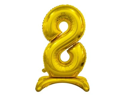 Samostojaci fóliový balón 8 zlatý 74 cm