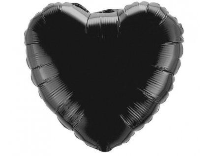 Fóliový balón Srdce - Čierne 43 cm