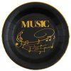 Papierové taniere - Music, čierne