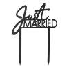 Ozdoba na tortu - Just married, čierne