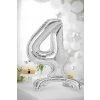 Samostojací fóliový balón 4 strieborný 70 cm