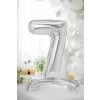 Samostojací fóliový balón 7 strieborný 70 cm