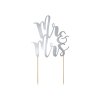 Украса за торта Mr & Mrs (сребърна)