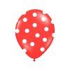 Balón červený - Biele bodky 30 cm