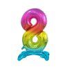 Samostojaci fóliový balón 8 dúhový 74 cm