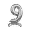 Samostojaci fóliový balón 9 strieborný 74 cm