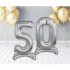 Samostojaci fóliový balón 5 strieborný 74 cm