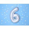 Fóliový balón Mini - Číslo 6 strieborný 35cm