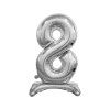 Samostojaci fóliový balón 8 strieborný 74 cm