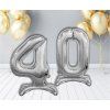Samostojaci fóliový balón 4 strieborný 74 cm
