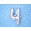 Fóliový balón Mini - Číslo 4 strieborný 35cm