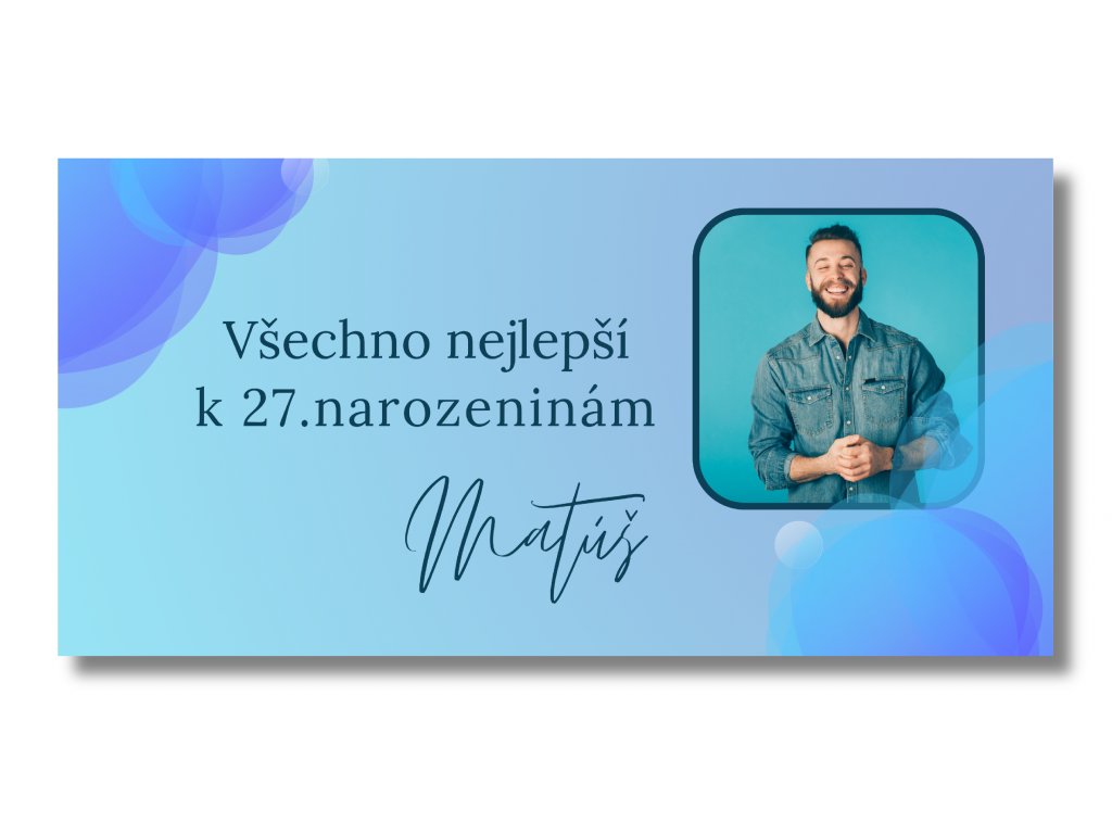 Levně Personal Narozeninový banner s fotkou - Blue Lagoon Rozměr banner: 130 x 260 cm